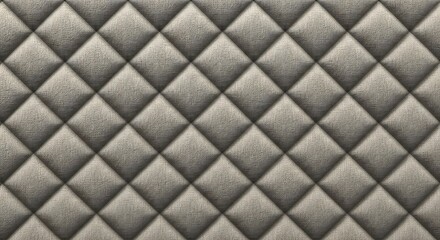 Fototapeta premium Quilted fabric texture with diamond pattern in neutral beige and grey tones