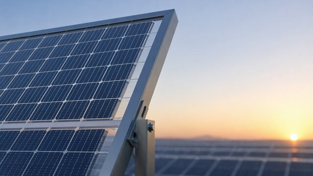 Bifacial Solar Module With Transparent Backsheet At Dawn