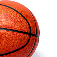 Fototapeta premium Basketball full details isolated on white background, Basketball sports equipment on white.