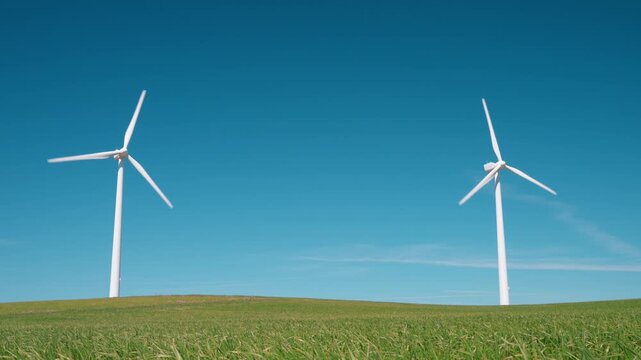 Windmill park for sustainable electric power generation in Spain.
