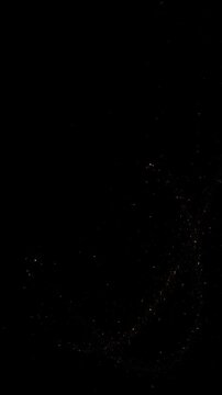 4K Golden particles Gold Particles Moving Background. fast energy flying wave line sparkles. Christmas gold glitters. Bokeh lights. 3D glowing dust trail. Logo revealer. Intro animation. Isolated