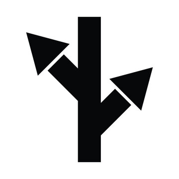 Business path branching arrows showing decision making and strategy roadmap concept in flat style