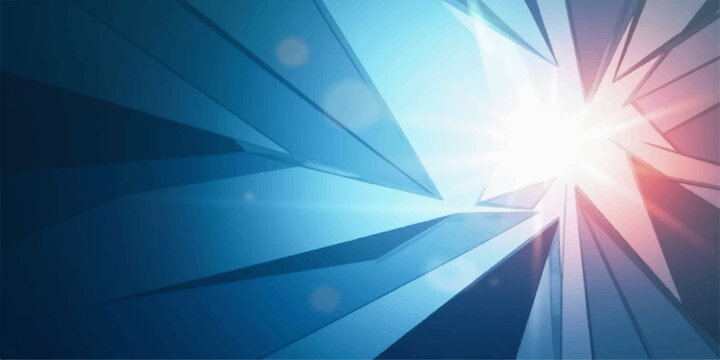 Bright blue abstract background featuring a burst of light rays and glowing energy patterns designed for a vibrant motion wallpaper illustration