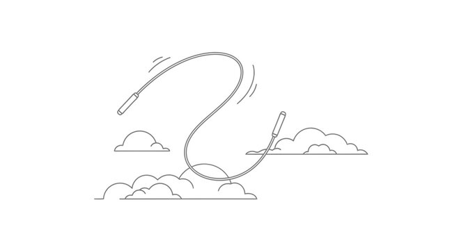 Jumping Rope in Clouds: Retro Fitness and Childhood Fun