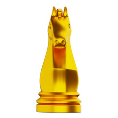 Golden Chess Knight Piece © uigodesign