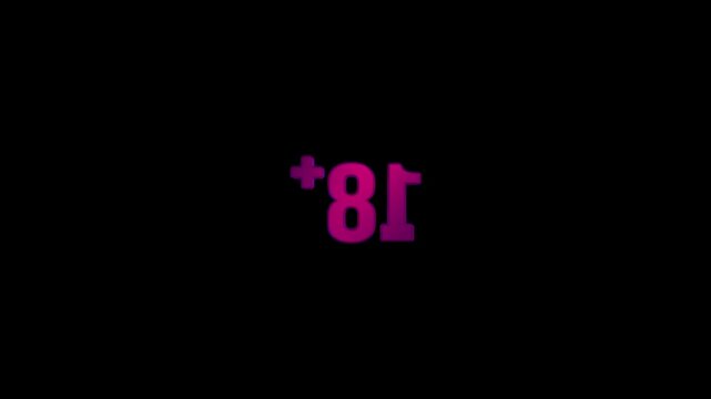 3D 18 plus icon video animation. 3D 18 plus limit video animation. 3D 18 plus warning symbol. Over 18+ adult sign animation. Age limit under Eighteen video. Eighteen plus prohibited sign animation.