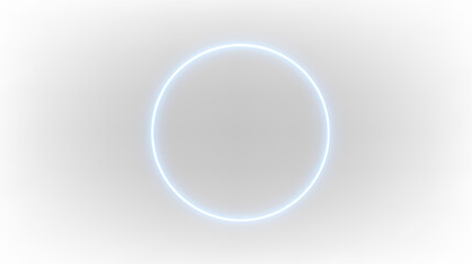 Circle with glowing blue outline isolated on transparent background, showing simple design suitable for various uses in digital graphics, light overlay, PNG © denzelll