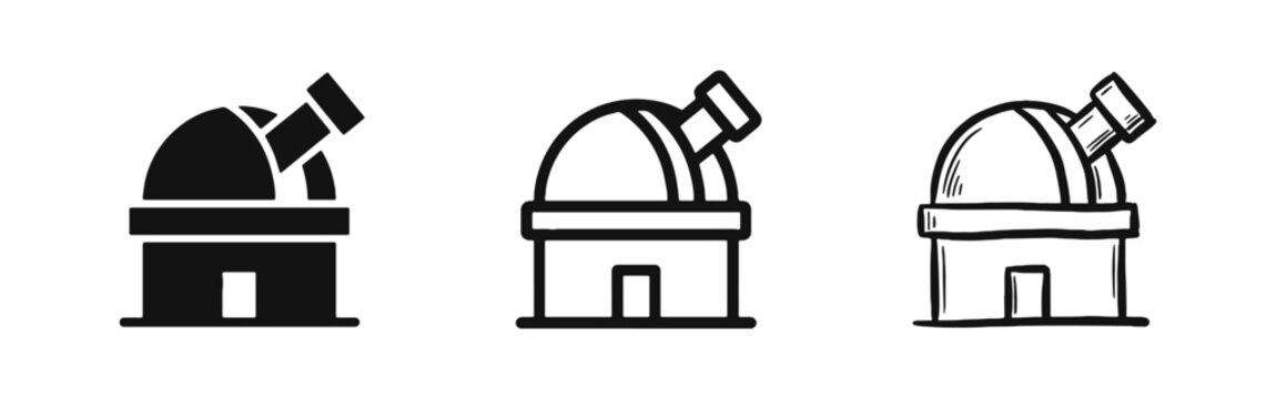 Observatory Telescope Icon - Astronomy and Space Exploration Symbol