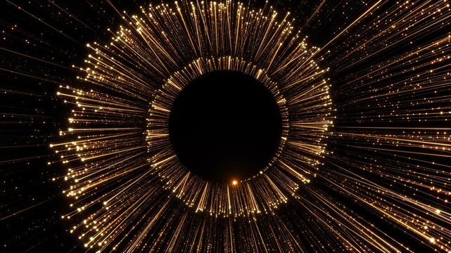 4K Video Glowing Golden Trail with Bokeh and Glitter Abstract Animation Clip with Sparkling Light Particles, holiday and New Year, Christmas, birthday greetings.