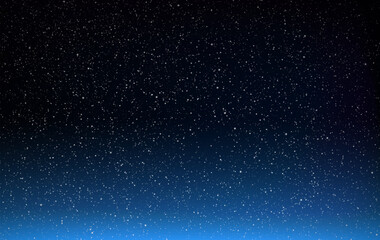 Plakat Perfect starry night sky background with black blue gradient - outer space vector background
