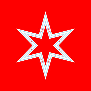 chicago flag on a star icon. vector illustration isolated on white background