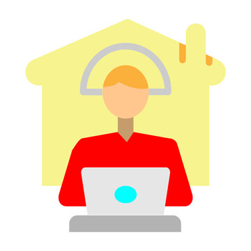 Remote Work Vector Flat Icon Design