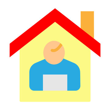 Work from Home Vector Flat Icon Design