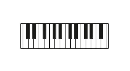 Fototapeta premium Piano Keyboard Top View - Musical Instrument Keys