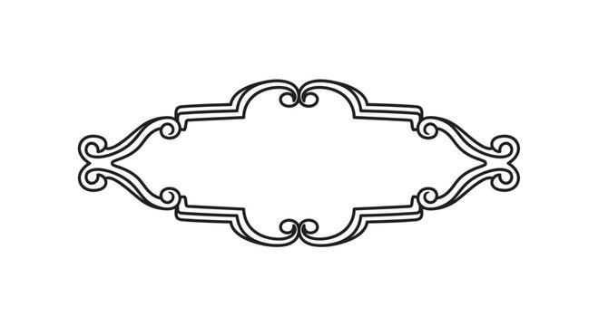Ornate Decorative Vintage Frame, Elegant Flourish Border, Classic Design Element for Invitations and Certificates