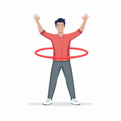 Fototapeta premium Man Hula Hooping