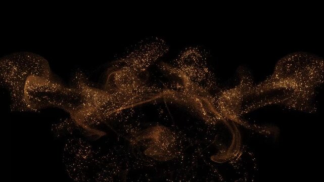 Soft golden dust swirl overlay, twirl, transparent background. Sparkling Overlay twirl. Glow, star, swirl, christmas, gold glitter PNG transparent background.