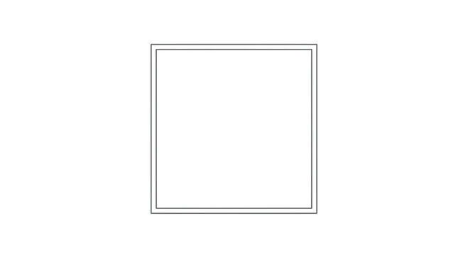 Minimalist Geometric Square Frame Border, Simple Outline Design Element, Clean White Background