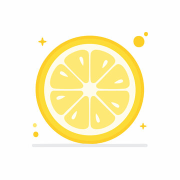 Tranche de citron stylis&eacute;e en illustration minimaliste