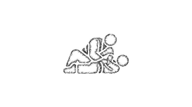 Sketch brazilian jiu jitsu icon animation - smooth progressive reveal