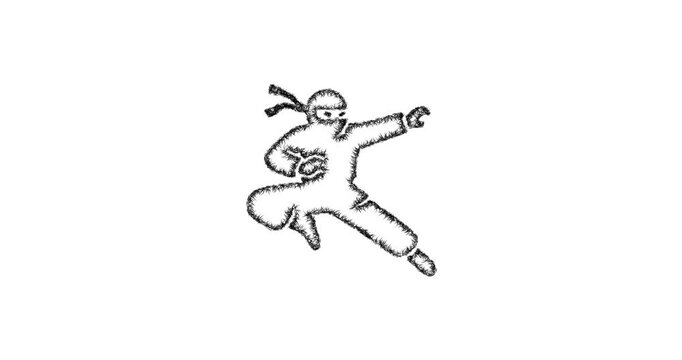 Sketch ninja icon animation - smooth progressive reveal