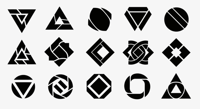 Geometric shapes icons set.