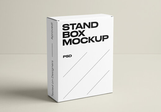 Standing Box Studio Shot Mockup