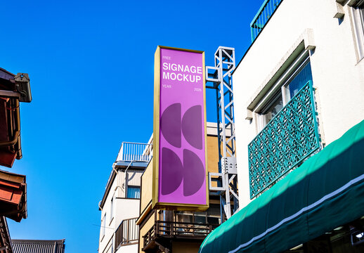 Vertical Sign Mockup
