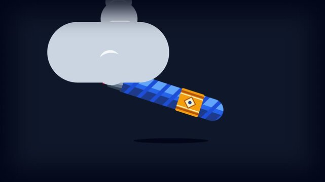2D Animation of Stylized Blue Marker Drawing a White Thought Cloud for Creativity Concepts
