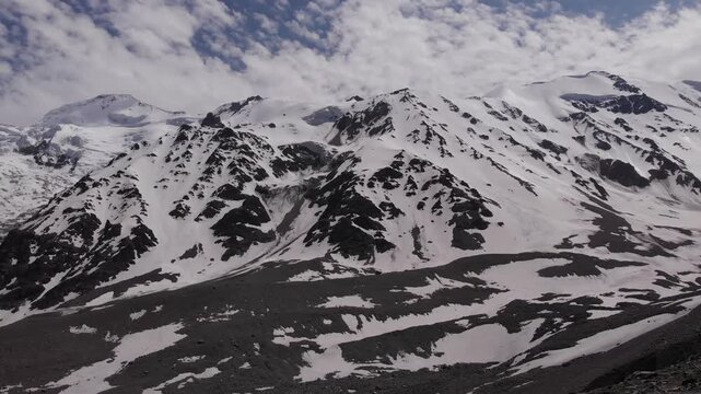 Caucasus, North Ossetia. Genaldon Gorge. Kolka Glacier Valley.