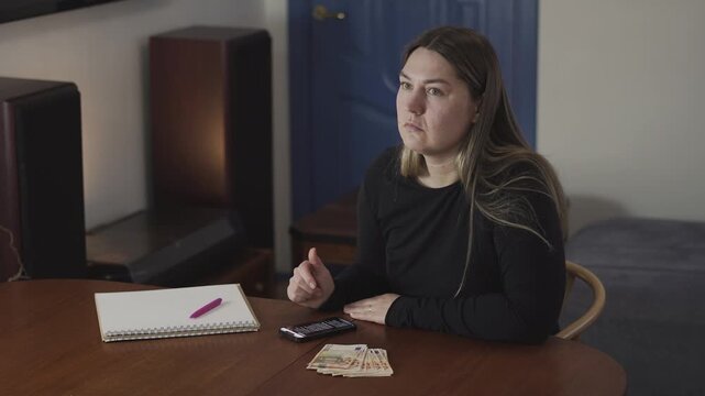 Three women read bad financial news on a smartphone and react with concern during a home conversation about money.