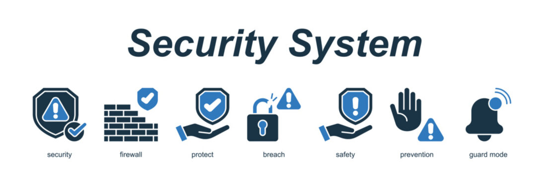 Security System banner web icon vector illustration concept with an icon of security, firewall, protect, breach, safety, prevention, guard mode 