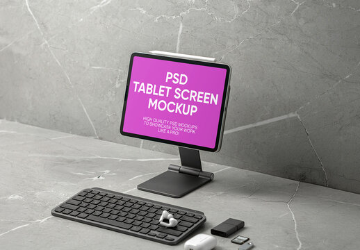 Office Tablet Screen Mockup