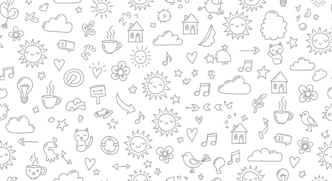 Various icons and symbols drawings.