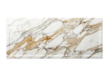 Fototapeta premium Polished white marble slab with gold veins. Luxury countertop material.