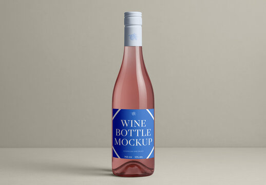 Front View Wine Bottle Mockup