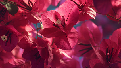 Fototapeta premium Close-up view of vibrant pink flowers creating a beautiful floral background