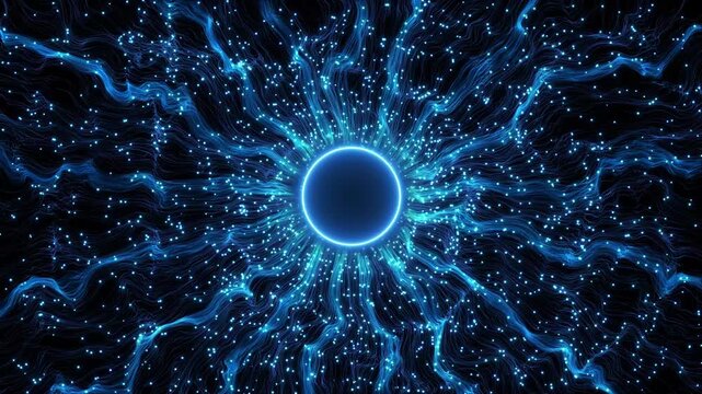 Futuristic cyber innovation automation Artificial intelligence data mining. Futuristic circuit board moving electrons. AI model deep machine learning. Computer gpu chip autonomous brain. Generative 3D
