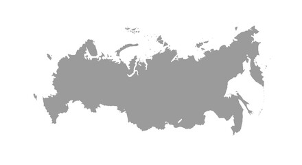 Fototapeta premium Halftone map of russia, gray on white background