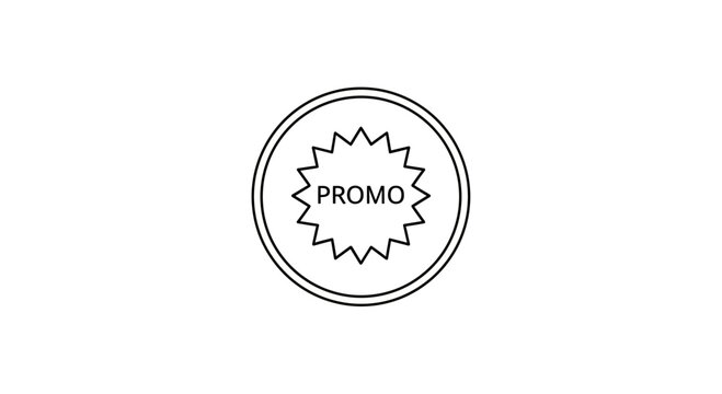 Promo Starburst Badge Icon, Special Offer, Sale Discount, Marketing Label