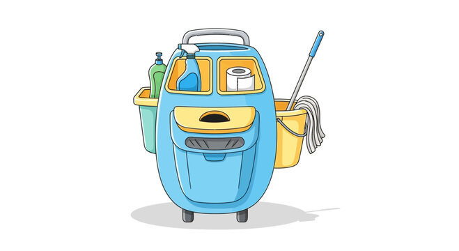 Cleaning cart with supplies