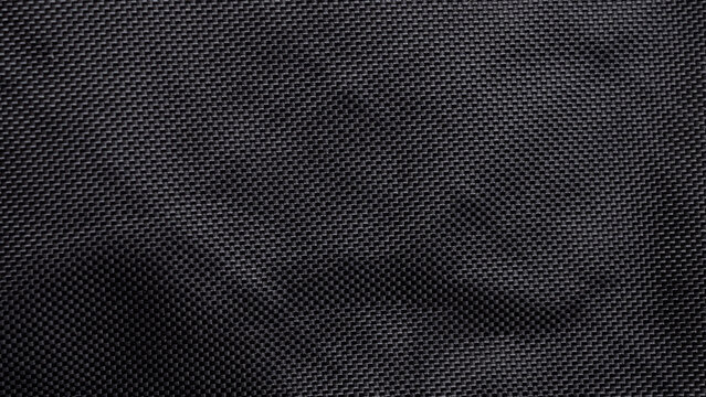 Black Nylon Fabric Texture Background, Durable Synthetic Fiber Material