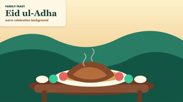 Eid ul Adha Celebration Background Family Feast Islamic Festival Muslim Holiday Greeting Card
