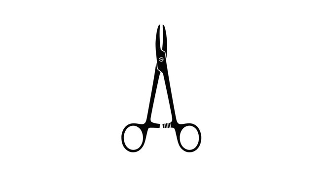 Medical scissors instrument closeup.