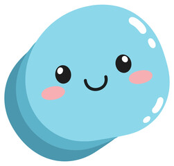 Naklejka premium Cute character cartoon blob mascot with smiling face in simple flat vector style