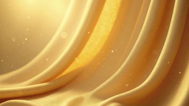 Smooth Golden Fabric Flowing in Gentle Waves