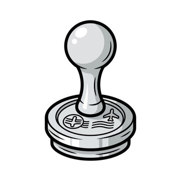 Retro gaming joystick icon, vintage arcade controller illustration