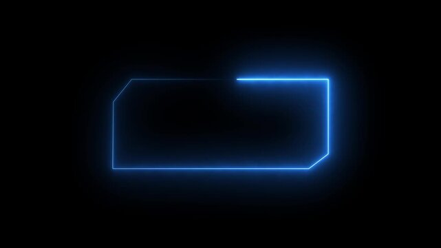 Neon blue glowing hud frame border with smooth pulsing animation for sci-fi ui