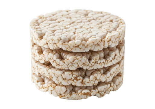 Stack of crispbread or ryebread with a white background isolated on transparent background