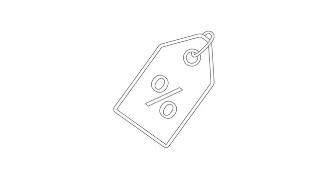 Discount Tag with Percentage Symbol - Sale Price Offer, Retail Marketing Concept